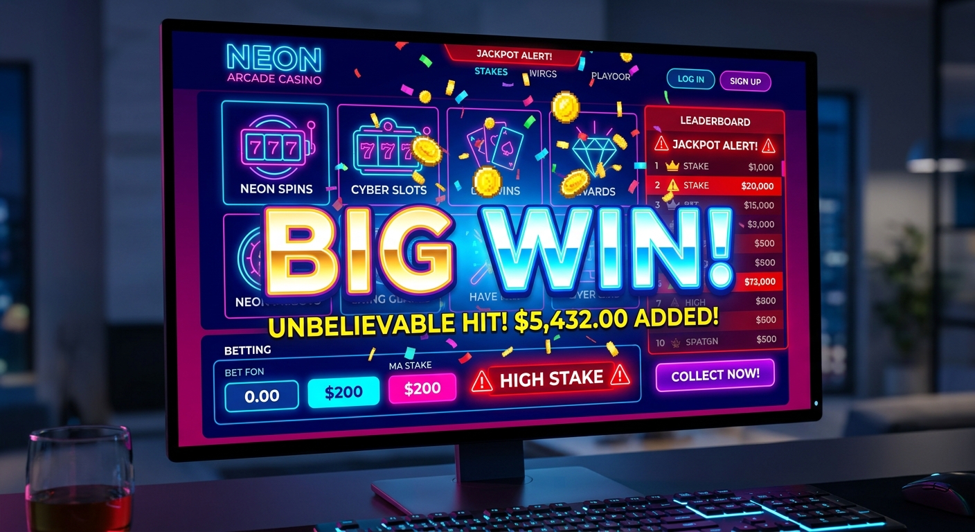Neon Win Casino homepage interface